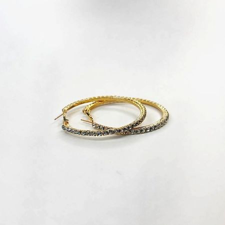 Серьги GILMEEVA Серьги кольца с кристаллами