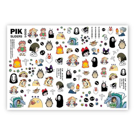 Слайдеры PIK Слайдеры для ногтей P-030 слайдеры для ногтей а5 аниме розовое фольга