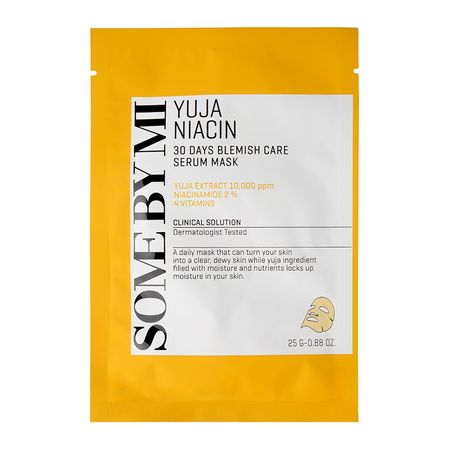 Маска для лица SOME BY MI YUJA NIACIN с экстрактом юдзу и ниацинамидом выравнивающая тон кожи 25 г
