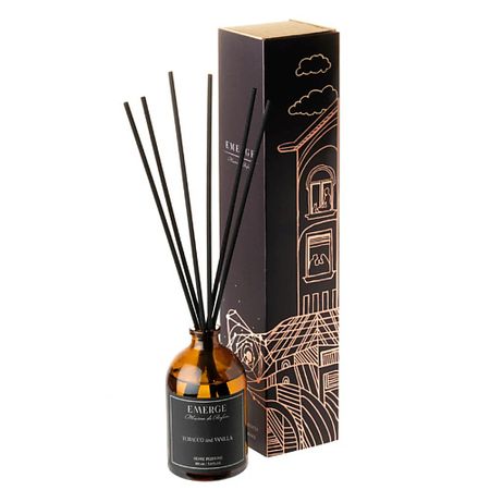 Аромадиффузор EMERGE Диффузор ароматический Табак Ваниль для дома с палочками