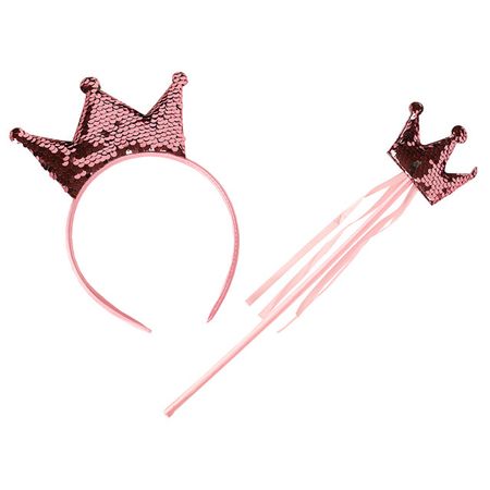 набор карнавальный Сказочная принцесса 34х3х18 см 2 предмета розовый