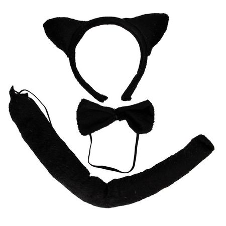 набор карнавальный Кошка 27х22см 3 предмета чёрный