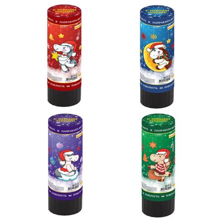 хлопушка пружинная с сюрпризом Лунная лошадка  20см фольированный серпантин в асс-те