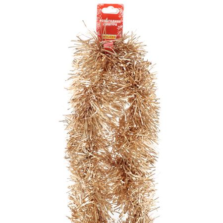 мишура Новогодняя 200х10см золотой матовый