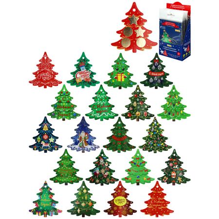 подвеска с предсказанием Ёлочки 100х90мм зелёный красный