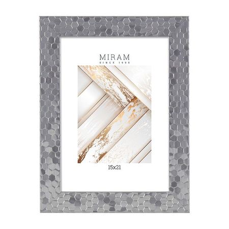 фоторамка МИРАМ соты 150х210мм серебро пластик