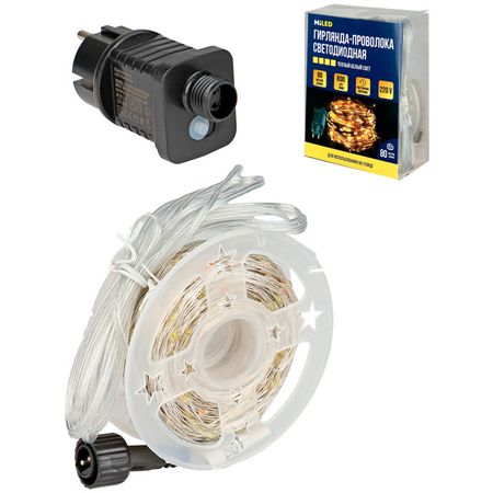 гирлянда MILED Роса 80м 500LED тёплый белый свет