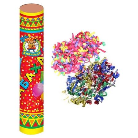 хлопушка пружинная Бабахалка серпантин 50см фольга/бумага асорти