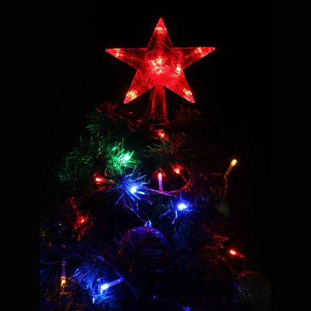 верхушка на ёлку Красная звезда 15х15см 10LED 1режим красный