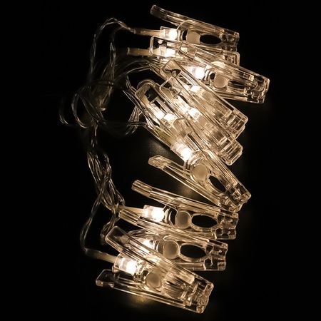 гирлянда Светящиеся прищепки 150см 10LED 10 прищепок