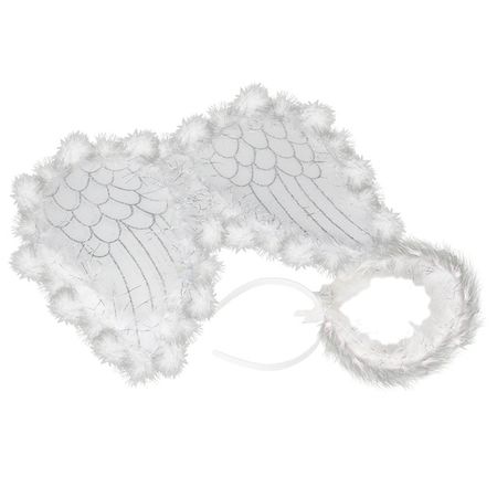 набор карнавальный  Нежный ангел 1,1х48,3х36,6 см 2 предмета полиэстер/металл/пластик/мех