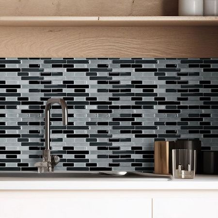 панель декоративная самоклеящаяся BESTENHAUS Антрацит 300х300мм 4шт.