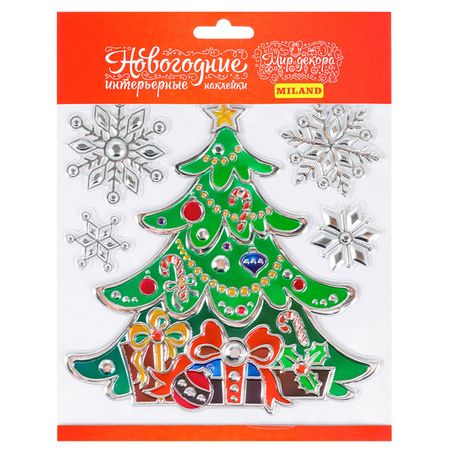 наклейка интерьерная Новогодняя ёлочка 18х18см ПВХ