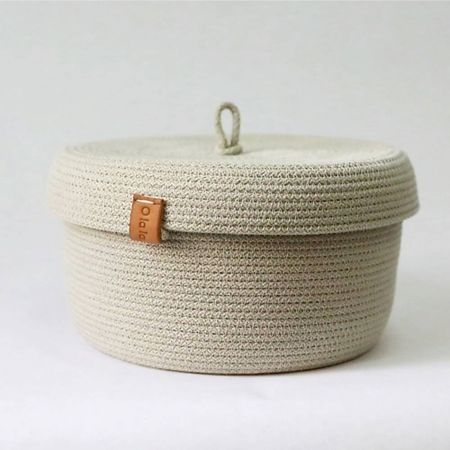 Корзина для хранения OLALA HOME Круглая корзина с крышкой