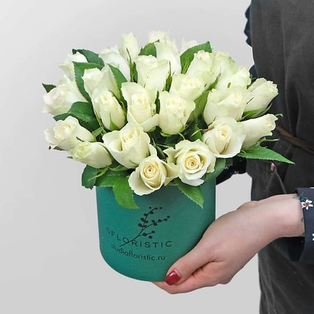 Букет живых цветов STUDIO FLORISTIC Композиция из Роз 25 шт 40 см «Искренняя любовь»
