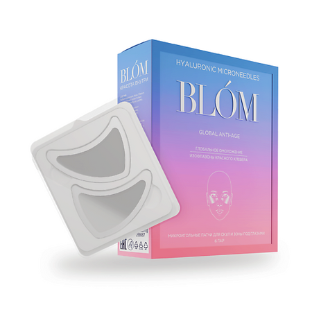 Патчи для глаз BLOM Микроигольные патчи GLOBAL ANTI-AGE для скул и зоны под глазами