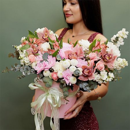 Букет живых цветов БУКЕТНАЯ ЛАВКА Пылающий рассвет