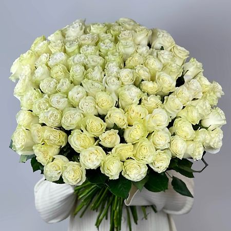 Букет живых цветов OPTROZ.RU 101 белая роза