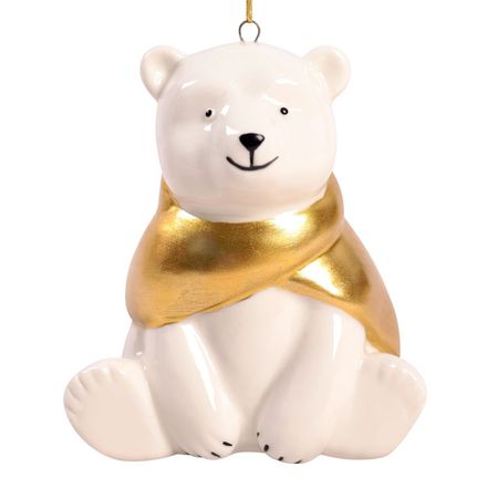 подвеска Медведь 6,5см фарфор белый