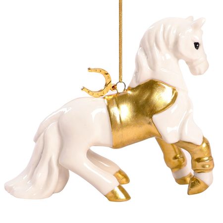 подвеска Лошадка  8х9,4х3,3см фарфор белый
