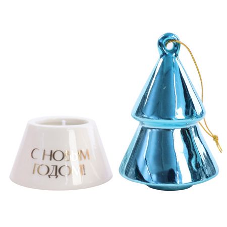 свеча Синяя елочка 10х13х10 см фарфоровый сосуд свинка пеппа раскраска с наклейками синяя