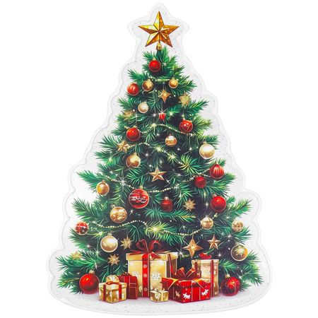 наклейка на окно новогодняя Пушистая ёлка 20х25см силикон светлана анатольевна станкевич большая новогодняя ёлка