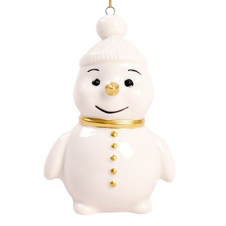 подвеска Снеговик 4,5см фарфор белый