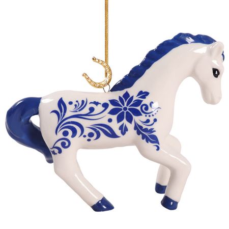 подвеска Лошадка 8,5х10,1х4см фарфор белый