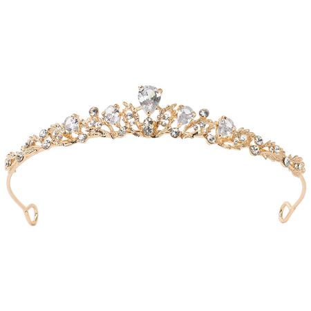 тиара MAXIJOY с камнями 13,5см золото