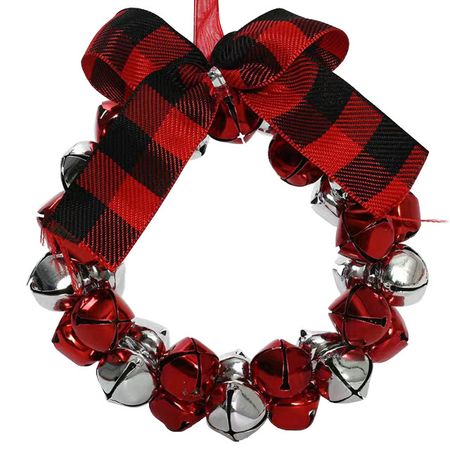подвеска MAXIJOY Венок 12см металл, полиэстер красный
