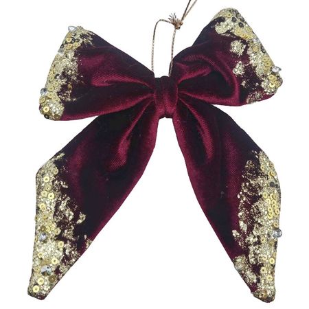 украшение MAXIJOY Бант 15х17см ткань бордовый