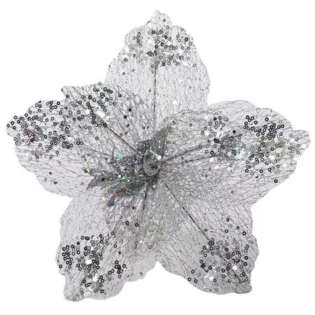 растение искусственное MAXIJOY Цветок 23см серебряное полиэстер, металл
