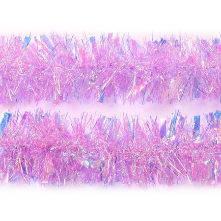 мишура MAXIJOY 200х9см розовая мишура новогодняя 6х200 розовый