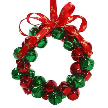 подвеска MAXIJOY Венок 12см металл, полиэстер красный, зеленый