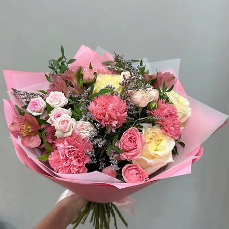 Букет живых цветов FLOR MASTER Розовый десерт