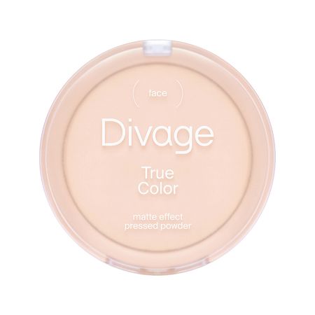 Пудра для лица DIVAGE TRUE COLOR компактная с матовым финишем тон 02 Ivory раскраски в квадрате color v 4