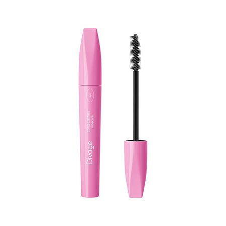 Тушь для ресниц DIVAGE 90x60x90 LONGLASHES объемная с полимерной щеточкой тон Черный