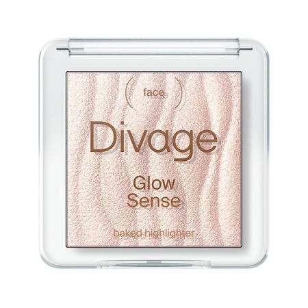 Хайлайтер для лица DIVAGE GLOW SENSE компактный запеченный тон 02 Розовое сияние