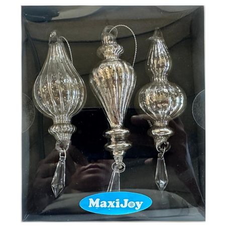 набор подвесок MAXIJOY 3шт 12,5см стекло новогодний магнит лошадь и котик 3 5х5 5 стекло