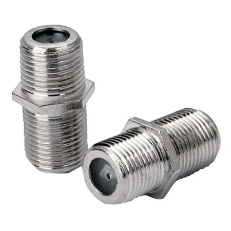 переходник TV/антенный F гнездо-F гнездо DORI бочки металл  2шт