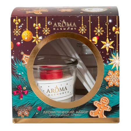 аромадиффузор  AROMA HARMONY Каштановый пудинг 30мл + свеча