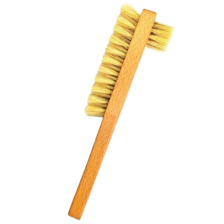 щетка для обуви ЭКОБРАШ двухсторонняя с ручкойнатуральная щетина, дерево