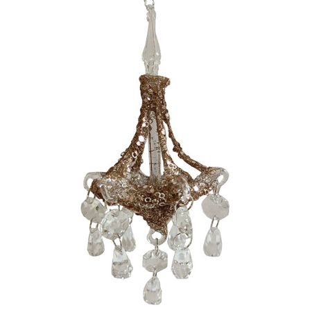 подвеска MAXIJOY Люстра 18см стекло прозрачный, золотой