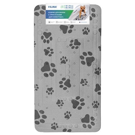 коврик для ванны ВИЛИНА Лапки 37х70см для животных серый