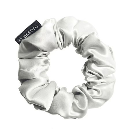 Резинка для волос ASSORO Шелковая резинка для волос M - Серебро