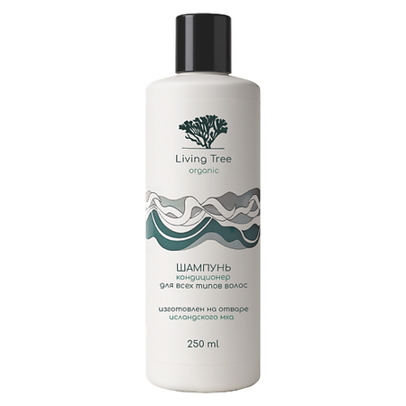 Шампунь для волос ЖИВОЕ ДЕРЕВО LIVING TREE Шампунь c кондиционером из исландского мха от выпадения и перхоти