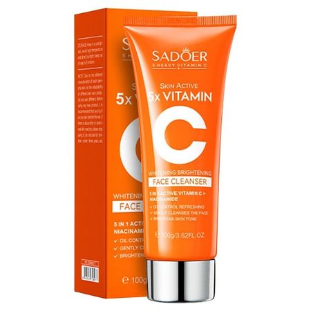 Гель для умывания SADOER Средство для умывания 5 витаминов осветляющее c витамином С