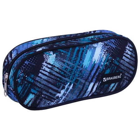 Косметичка-пенал BRAUBERG Пенал-косметичка, овальный, Lines