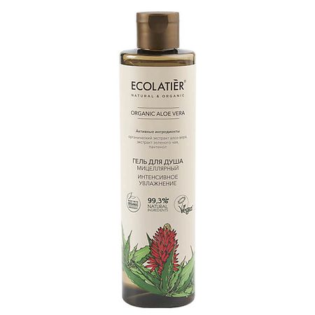 Мицеллярный гель ECOLATIER GREEN Мицеллярный Гель для душа Интенсивное увлажнение ORGANIC ALOE VERA