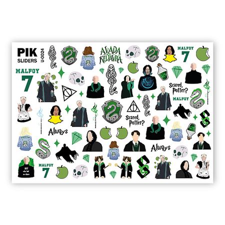 Слайдеры PIK Слайдеры для ногтей P-024 слайдеры для ногтей а5 аниме розовое фольга